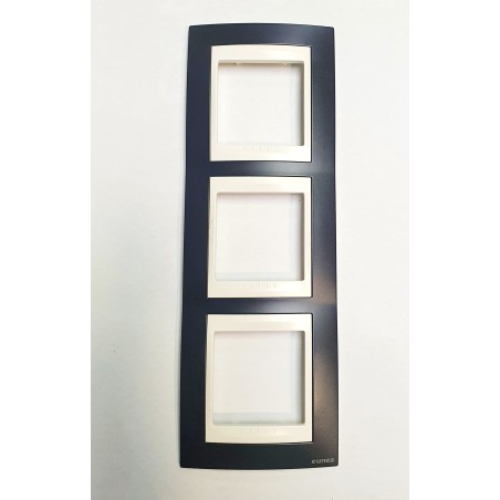 MARCO PLUS  3 ELEMENTOS VERTICAL UNICA GRIS PIZARRA MARFIL