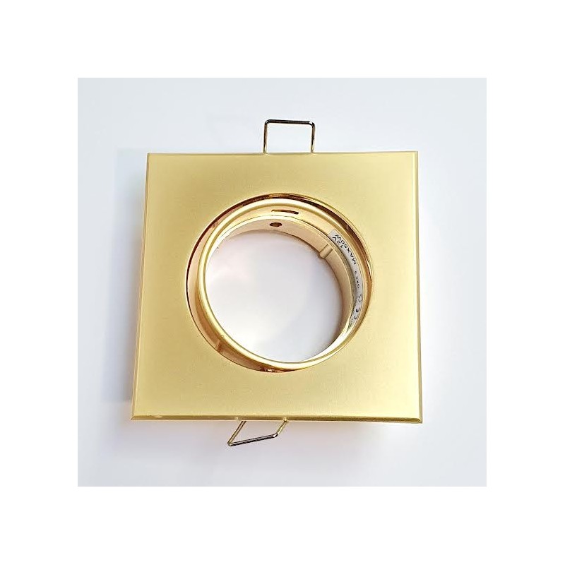 ARO CUADRADO ECLIPSE ORO  BRILLANTE  MR16 12V 50W - BENEITO Y FAURE