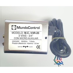 VALVULA MOTORIZADA 3VIAS 3/4 MUNDOCONTROL CON MICRO AUXILIAR