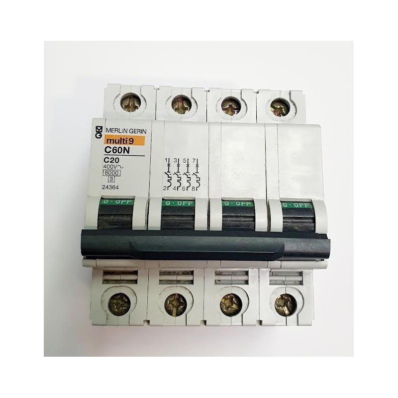 MAGNETOTERMICO 4P,  C20A.  MERLIN GUERIN MULTI9 C60N