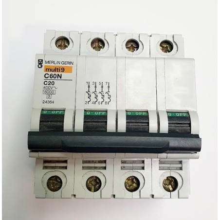 MAGNETOTERMICO 4P,  C20A.  MERLIN GUERIN MULTI9 C60N