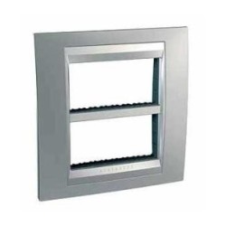 MARCO CENTRALIZACION 2X6 MODULO UNICA TOP  CROMO SATINADO