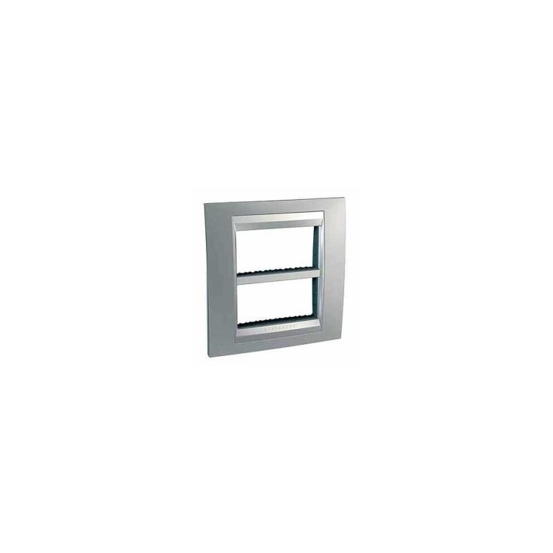 MARCO CENTRALIZACION 2X6 MODULO UNICA TOP  CROMO SATINADO