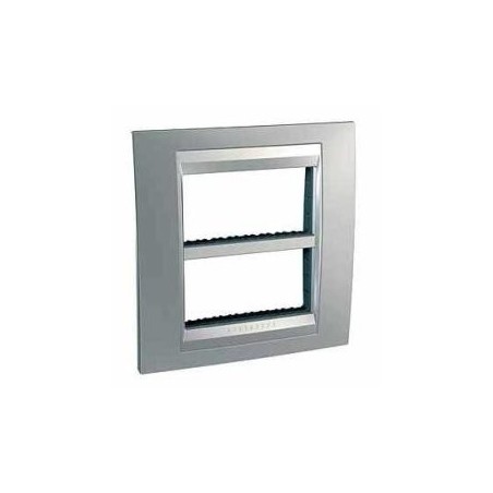 MARCO CENTRALIZACION 2X6 MODULO UNICA TOP  CROMO SATINADO