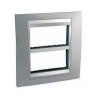 MARCO CENTRALIZACION 2X6 MODULO UNICA TOP  CROMO SATINADO
