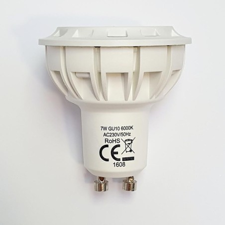 BOMBILLA dicroica LED 7W, GU10 580LM LUZ FRIA,6000ºK