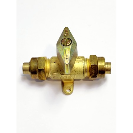 LLAVE PARA  GAS BUTANO PROPANO CON RACOR SOLDAR COBRE 10MM.MB
