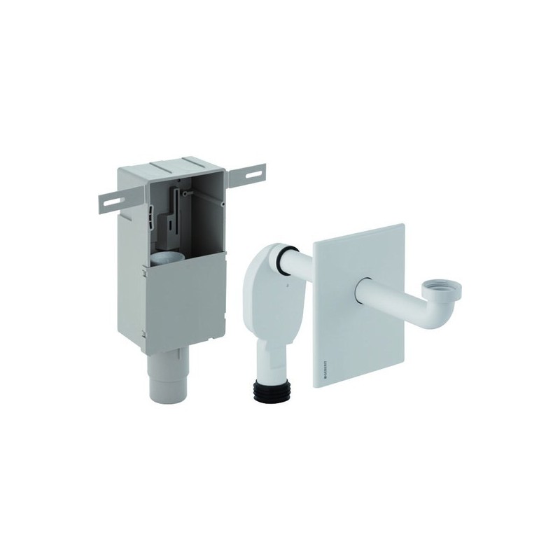Sifón empotrado Geberit para lavabos con caja de montaje y embellecedor diámetro 50mm Blanco alpino GEBERIT