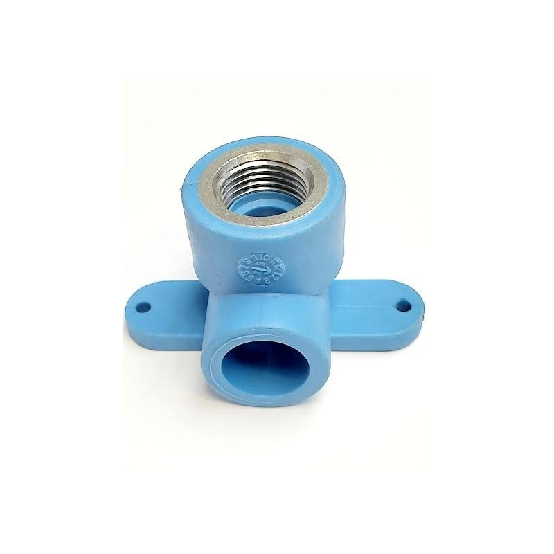 CODO 90º  ROSCA HEMBRA CON SOPORTE 20MM 1/2" ITALSAN NIRON