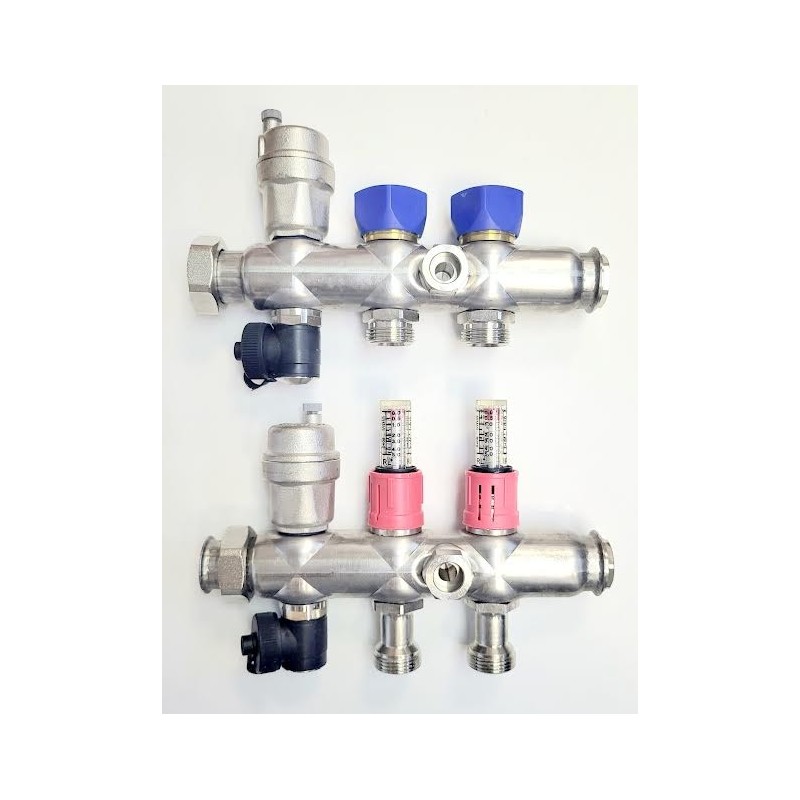 Colector  para suelo radiante chemidro 2 salidas INOX