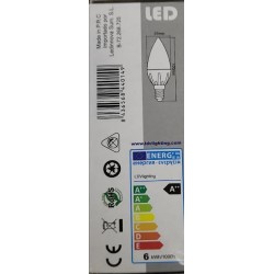 BOMBILLA VELA LED 6W CASQUILLO  E14 3000K CALIDA