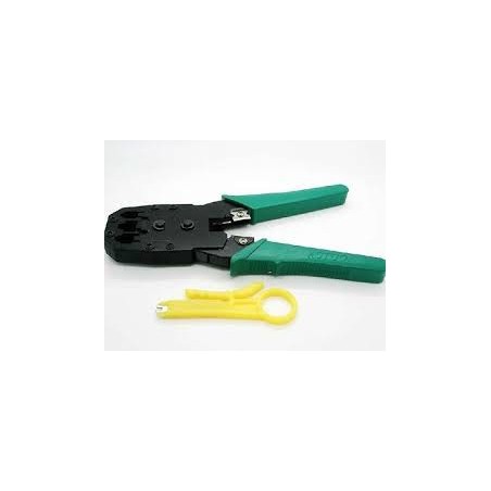 Crimpeadora para prensar conectores modulares RJ-45, RJ-12, RJ-11