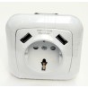 BASE ENCHUFE  EMPOTRAR CON 2 USB DOBLE ELECTRO DH BLANCO