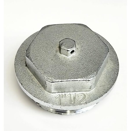 TAPON CIEGO CROMADO PARA COLECTOR FAR CON JUNTA TORICA 11/2"