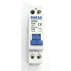 DPN  MAGNETOTERMICO ESTRECHO 2 POLOS DAESA 25A. 230V. MONOFASICO