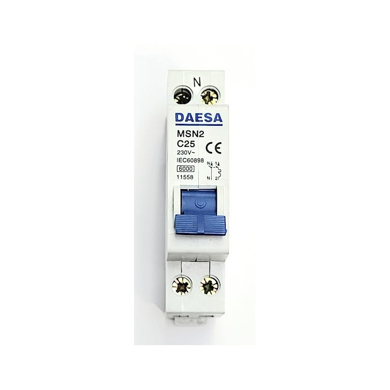 DPN  MAGNETOTERMICO ESTRECHO 2 POLOS DAESA 25A. 230V. MONOFASICO