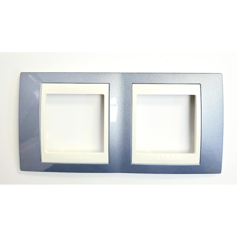 MARCO PLUS  2 ELEMENTOS HORIZONTAL UNICA AZUL GLACIAR MARFIL schneider