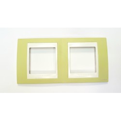 MARCO 2 ELEMENTOS HORIZONTAL UNICA VERDE MANZANA MARFIL schneider