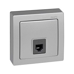 TOMA TL 6  RJ11 CONTACTO Simon 73 LOFT aluminio  73481-53