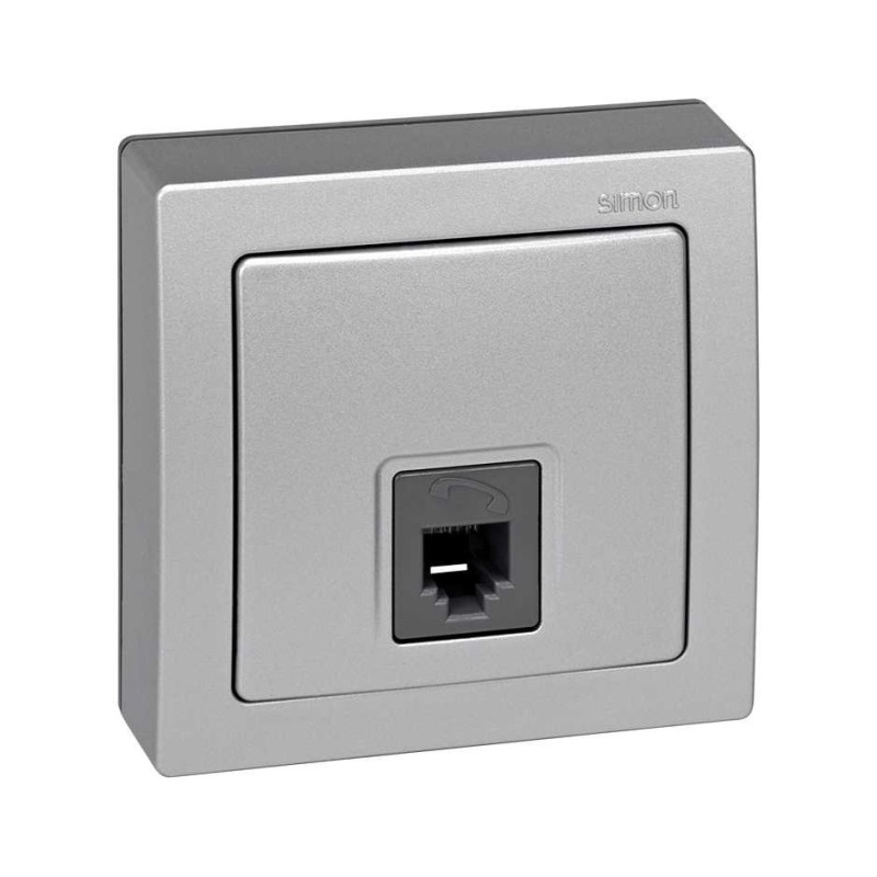 TOMA TL 6  RJ11 CONTACTO Simon 73 LOFT aluminio  73481-53