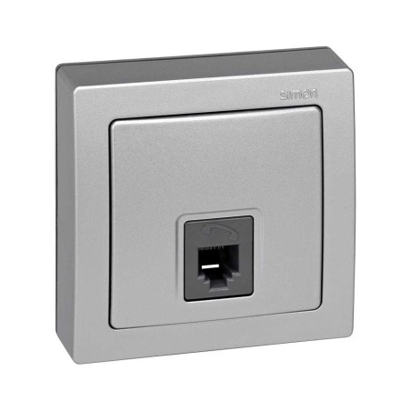TOMA TL 6  RJ11 CONTACTO Simon 73 LOFT aluminio  73481-53
