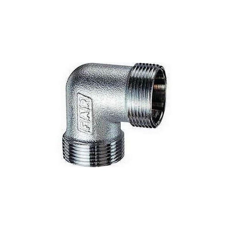 Racor codo doble cono simple Far 24x19 latón cromado 5360 12