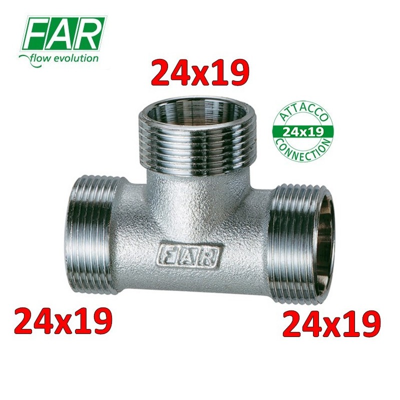Racor te cono simple Far 24x19 latón cromado 5410 12