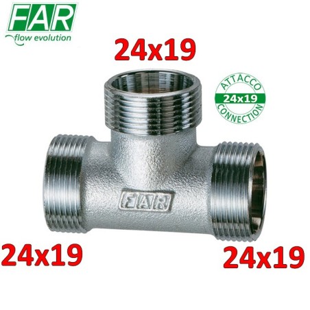 Racor te cono simple Far 24x19 latón cromado 5410 12
