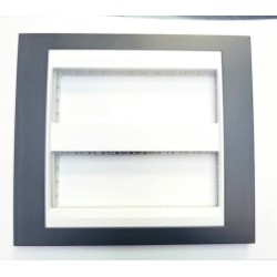 MARCO CENTRALIZACION 2X6 MODULO UNICA TOP  POLAR GRIS PIZARRA