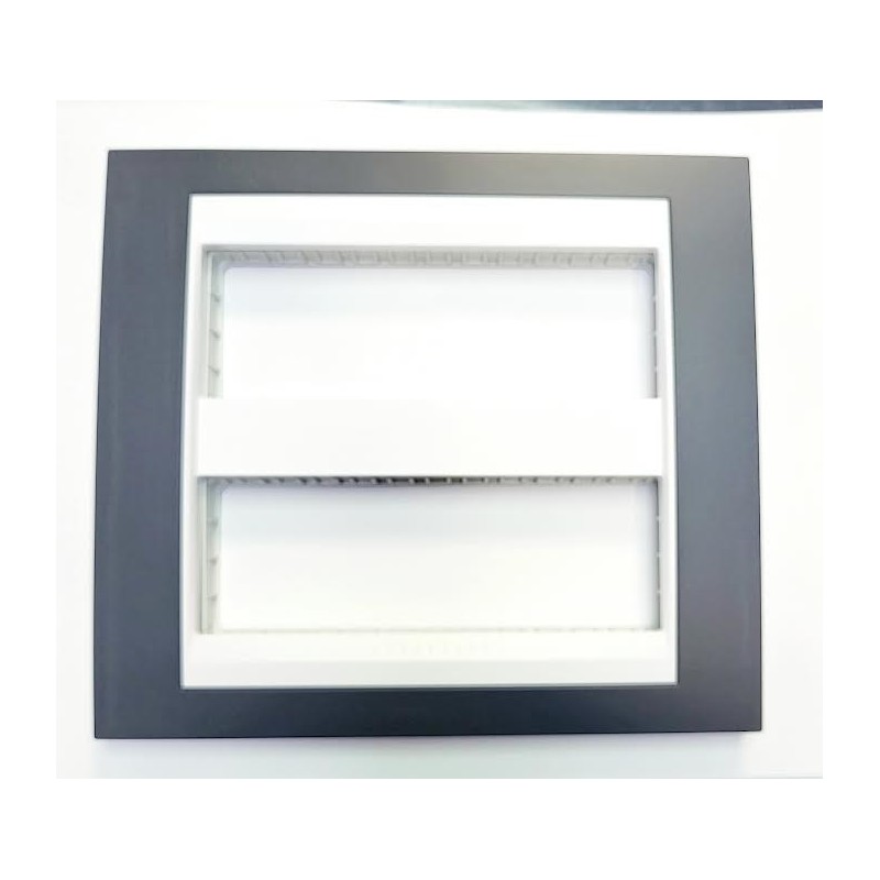 MARCO CENTRALIZACION 2X6 MODULO UNICA TOP  POLAR GRIS PIZARRA