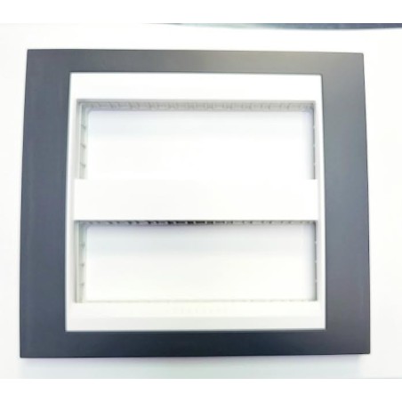 MARCO CENTRALIZACION 2X6 MODULO UNICA TOP  POLAR GRIS PIZARRA