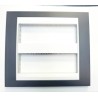 MARCO CENTRALIZACION 2X6 MODULO UNICA TOP  POLAR GRIS PIZARRA