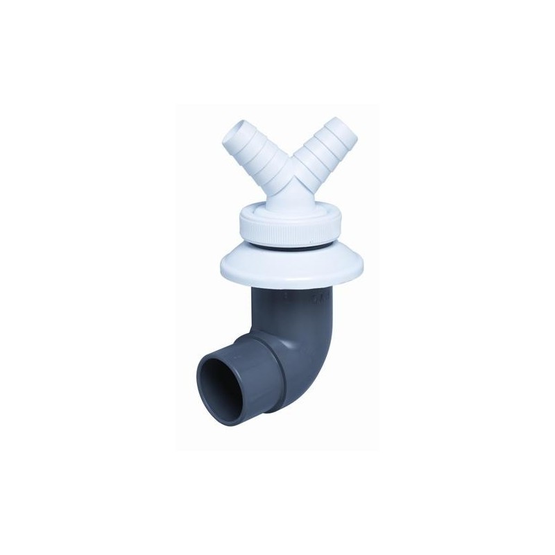 TOMA DESAGUE LAVADORA DOBLE EN CODO 40MM, MACHO A-331IBIDE