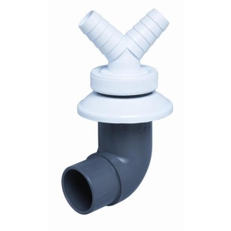 TOMA DESAGUE LAVADORA DOBLE EN CODO 40MM, MACHO A-331IBIDE