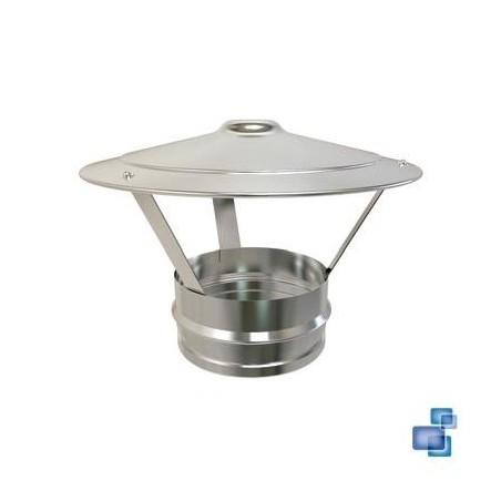 DEFLECTOR CAPERUZA SIMPLE  INOX CONVESA 300MM,