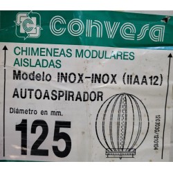 DEFLECTOR AUTOASPIRADOR DOBLE  INOX-INOX 125MM CONVESA