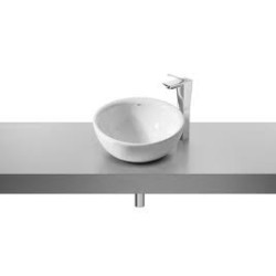 Lavabo de porcelana de sobre encimera bol roca  blanco