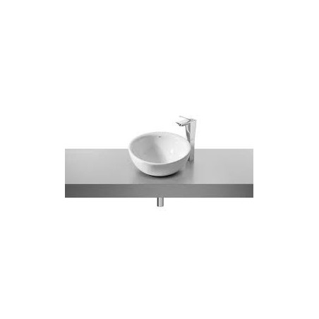 Lavabo de porcelana de sobre encimera bol roca  blanco