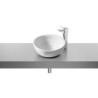 Lavabo de porcelana de sobre encimera bol roca  blanco