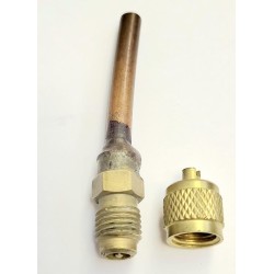 Válvula de obús de soldar 1/4" con tubo 45 mm