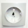 TAPA ENCHUFE EUNEA  BLANCO MARMOL SM180