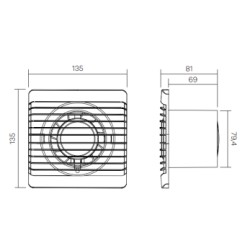 EXTRACTOR BAÑO AS80 FENOPLASTICA FNP 80mm,