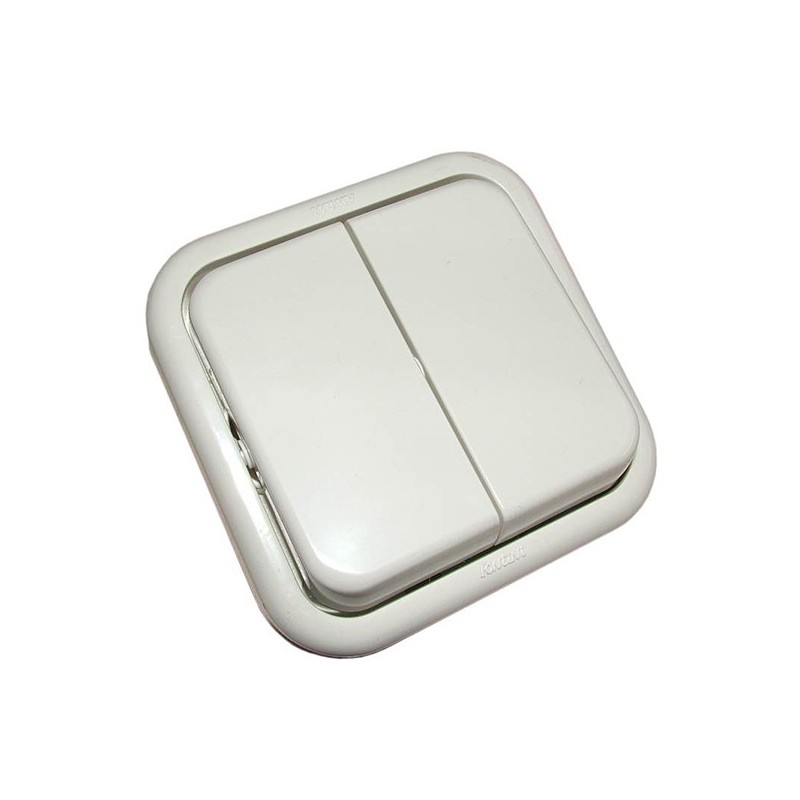 DOBLE INTERRUCTOR SUPERFICIE FONTINI KRISTAL  10A,