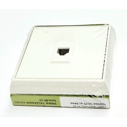 TOMA telefono 6V SUPERFICIE FONTINI DUPLO BRAN  ,BLANCO