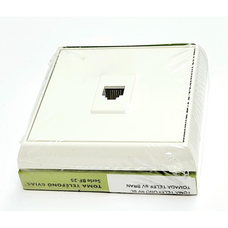 TOMA telefono 6V SUPERFICIE FONTINI DUPLO BRAN  ,BLANCO