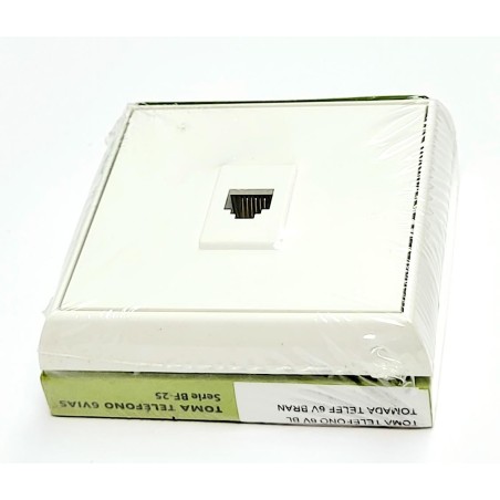 TOMA telefono 6V SUPERFICIE FONTINI DUPLO BRAN  ,BLANCO