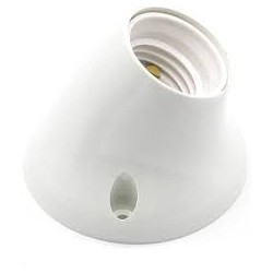 PORTALAMPARAS PARED E-27 CURVADO BLANCO DH,230V