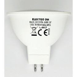 bombilla led 7w,MR16,  6000ºk 660lm 120º DH,12V