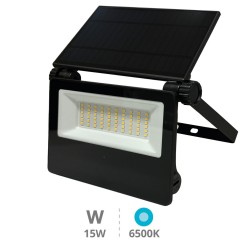 Proyector SOLAR LED 15W 6500K IP65 CON SENSOR COLOR NEGRO