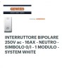 INTERRUCTOR BIPOLAR 1 SIMBOLO 0/I MODULO BIPOLAR GEWISS 16A,GW20503
